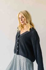 The Brandon Button-Up Cardigan in Charcoal