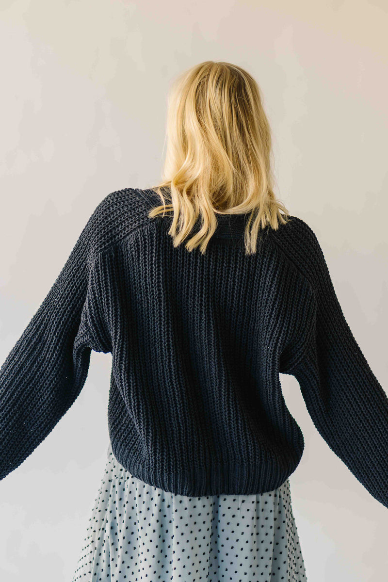 The Brandon Button-Up Cardigan in Charcoal