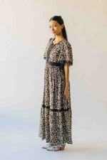 The Willett Lace Detail Maxi Dress in Midnight Rose
