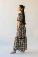 The Willett Lace Detail Maxi Dress in Midnight Rose