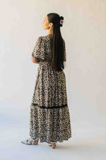 The Willett Lace Detail Maxi Dress in Midnight Rose