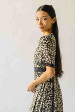 The Willett Lace Detail Maxi Dress in Midnight Rose