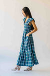 The Fenton Plaid Midi Dress in Navy + Green