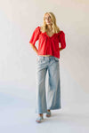 The Morgana Lace Detail Blouse in Red