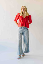 The Morgana Lace Detail Blouse in Red