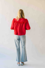 The Morgana Lace Detail Blouse in Red