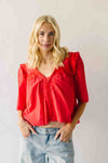 The Morgana Lace Detail Blouse in Red