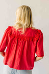 The Morgana Lace Detail Blouse in Red