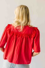 The Morgana Lace Detail Blouse in Red