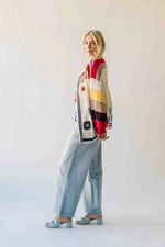 The Nandra Balloon Sleeve Cardigan in Ivory Multi