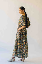 The Claudia Floral Midi Dress in Midnight