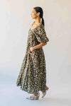 The Claudia Floral Midi Dress in Midnight