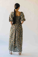 The Claudia Floral Midi Dress in Midnight