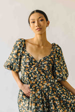 The Claudia Floral Midi Dress in Midnight