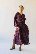 The Quinney Patterned Maxi Dress In Burgundy