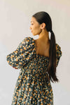The Claudia Floral Midi Dress in Midnight