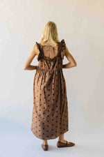 *RESTOCKING END OF OCTOBER* The Kimmy Ruffle Detail Midi Dress in Chocolate Dot