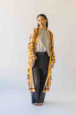 The Knox Crochet Long Cardigan in Beige