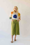 The Latisha Crochet Floral Sweater in Ivory