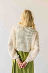 The Latisha Crochet Floral Sweater in Ivory
