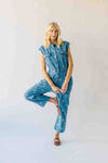 The Alexa Floral Embroidered Jumpsuit in Denim