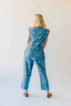The Alexa Floral Embroidered Jumpsuit in Denim