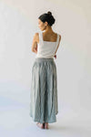 The Irena Eyelet Detail Wide Leg Pant in Green Stripe
