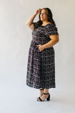 The Bednarek Patterned Midi Dress in Black