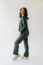 The Rory Ribbed Sweater Pant in Dark Green