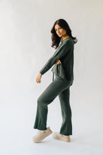 The Rory Ribbed Sweater Pant in Dark Green