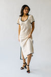 The Carrasco Satin Midi Dress in Cream