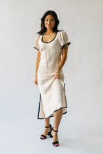 The Carrasco Satin Midi Dress in Cream