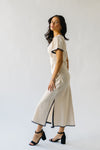 The Carrasco Satin Midi Dress in Cream