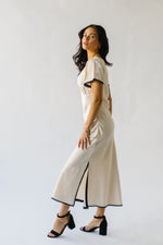 The Carrasco Satin Midi Dress in Cream