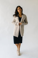 The Bamburg Waffle Cardigan in Warm Grey