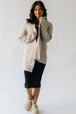 The Bamburg Waffle Cardigan in Warm Grey