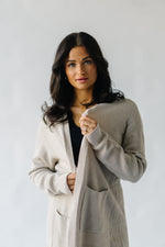 The Bamburg Waffle Cardigan in Warm Grey