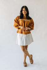 The Parrino Puff Sleeve Blouse in Camel