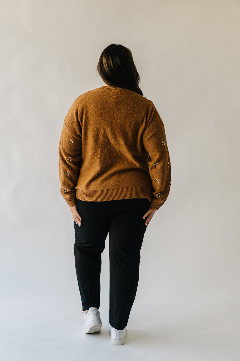 The Emberton Embroidered Detail Sweater in Brown