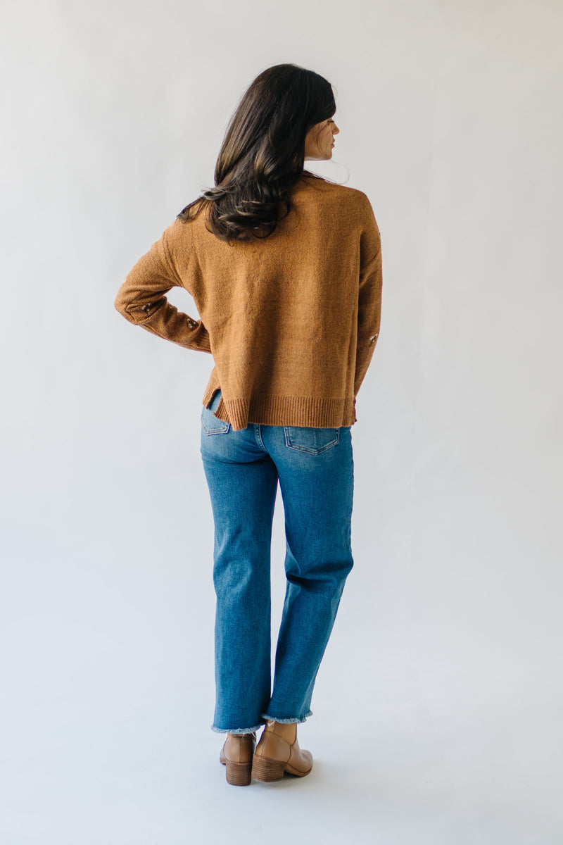 The Emberton Embroidered Detail Sweater in Brown