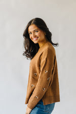 The Emberton Embroidered Detail Sweater in Brown