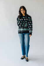 The Quinlan Floral Sweater in Midnight