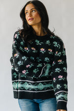 The Quinlan Floral Sweater in Midnight