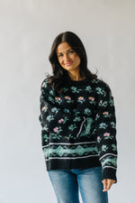 The Quinlan Floral Sweater in Midnight