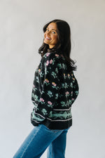 The Quinlan Floral Sweater in Midnight