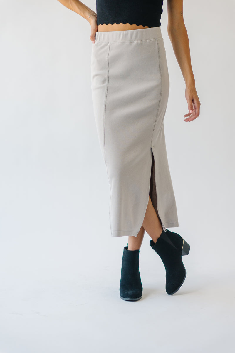 The Alpharetta Knit Skirt in Light Grey