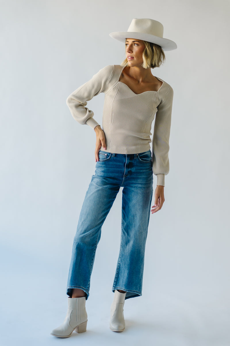 The Ollie High Rise Wide Leg Jean in Dark Blue