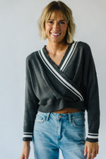 The Lindale Distressed Detail Sweater in Charcoal