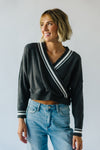 The Lindale Distressed Detail Sweater in Charcoal