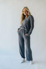 The Newark Textured Knit Pant in Charcoal